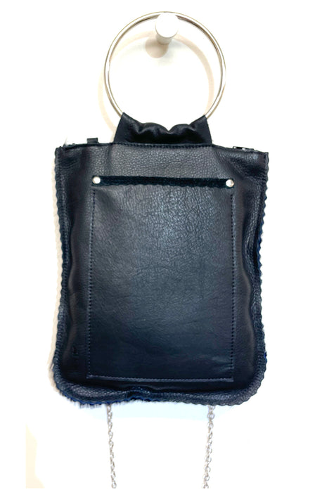 Hanna Navy Fur & Black Matte Cross Body