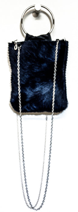 Hanna Navy Fur & Black Matte Cross Body