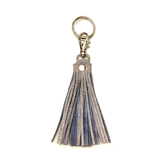 Fringe Tassel Key Chain Reverse Indigo Sparkle