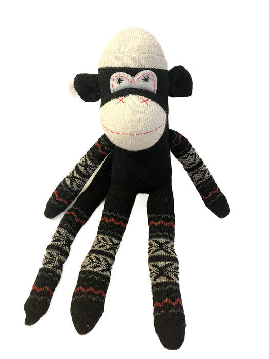 Sock Monkey Black w White and Brown Pattern