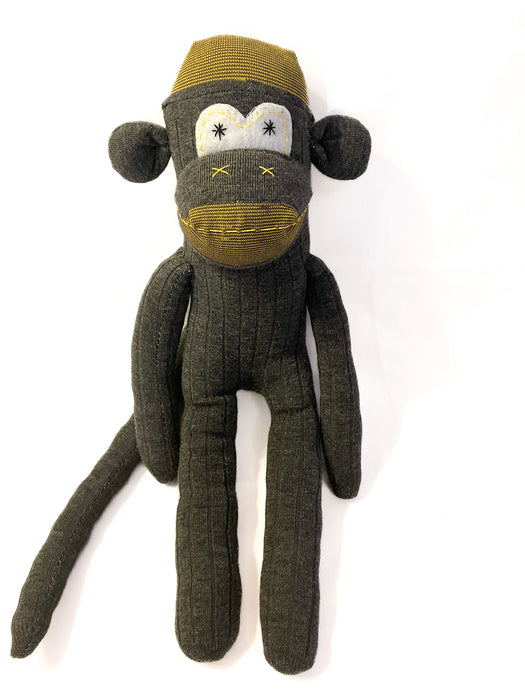 Sock Monkey Grey with Gold Toe Detail