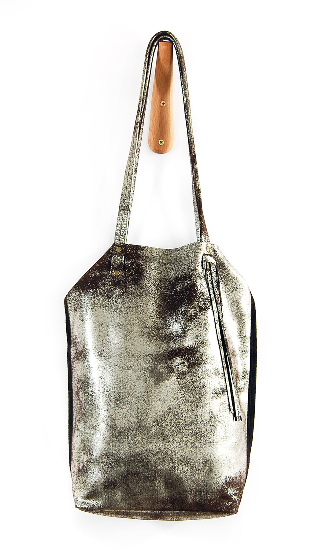 Scarlett Leather Tote Bag / Carry All Brown Platinum – Lara B. Designs ...